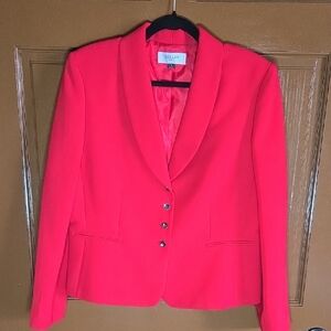 Stresa-Red shawl collared 3 button closure blazer Sz 16.